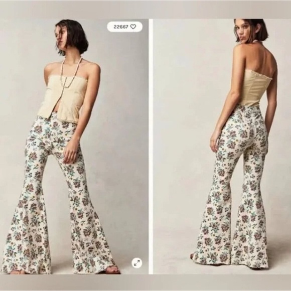 Just Float On Floral Print Women Jeans - Picture 2 of 2